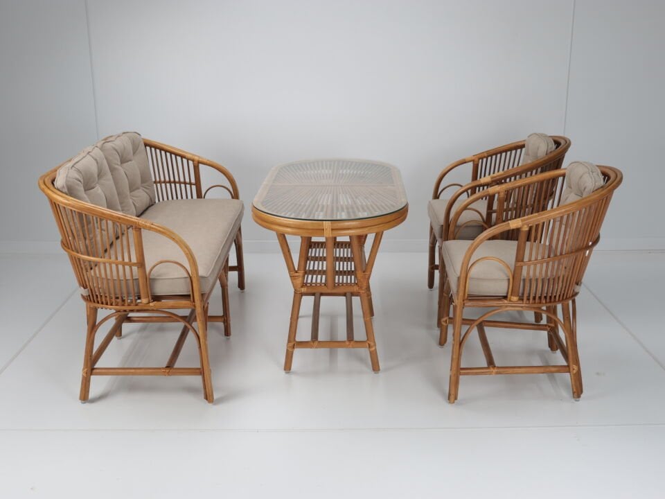 Beyrut Balkon Bahçe Oturma Grubu - Bal Rengi