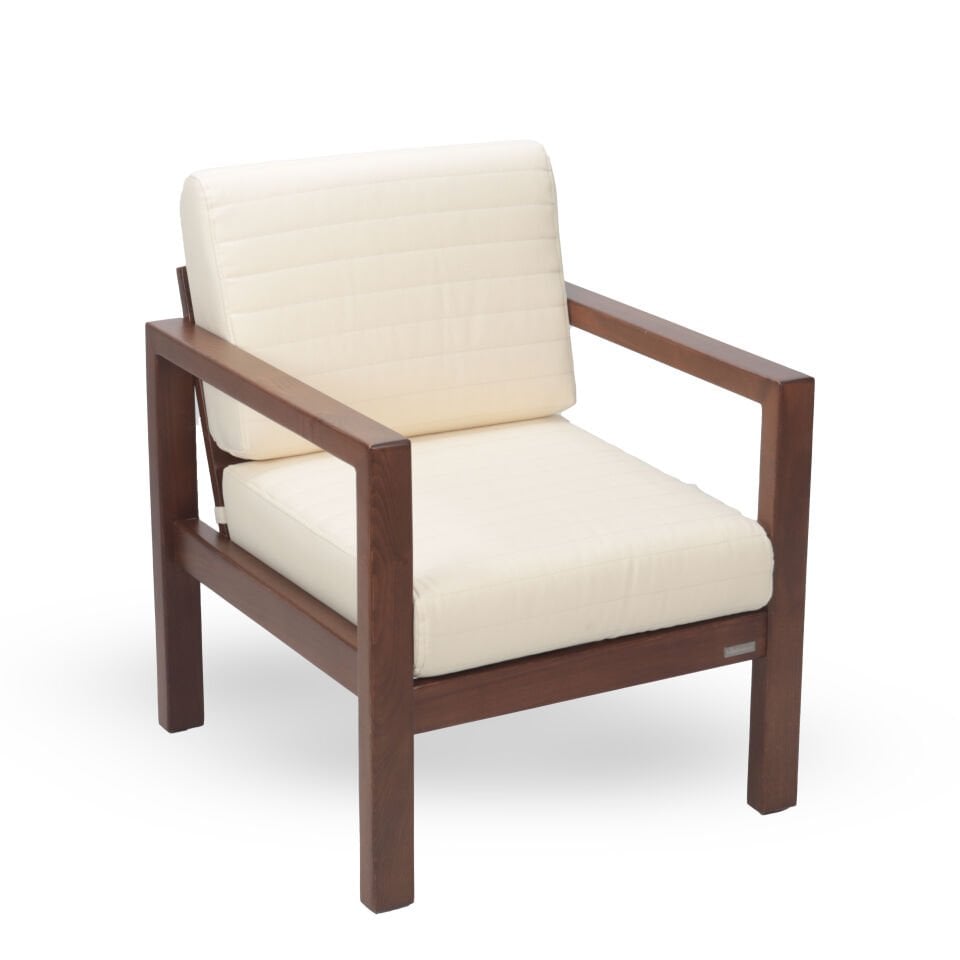 Mozambik Balkon Bahçe Tekli Koltuk - Koyu Ceviz Rengi