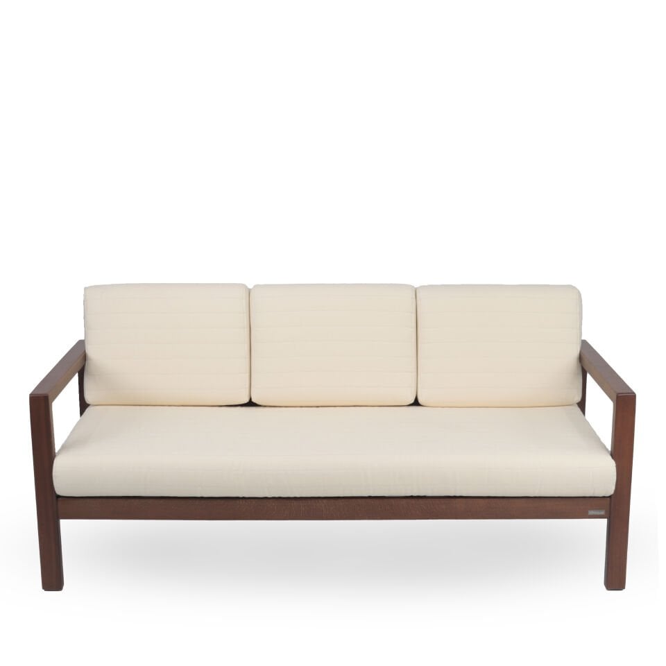 Mozambik Balkon Bahçe Üçlü Koltuk - Koyu Ceviz Rengi