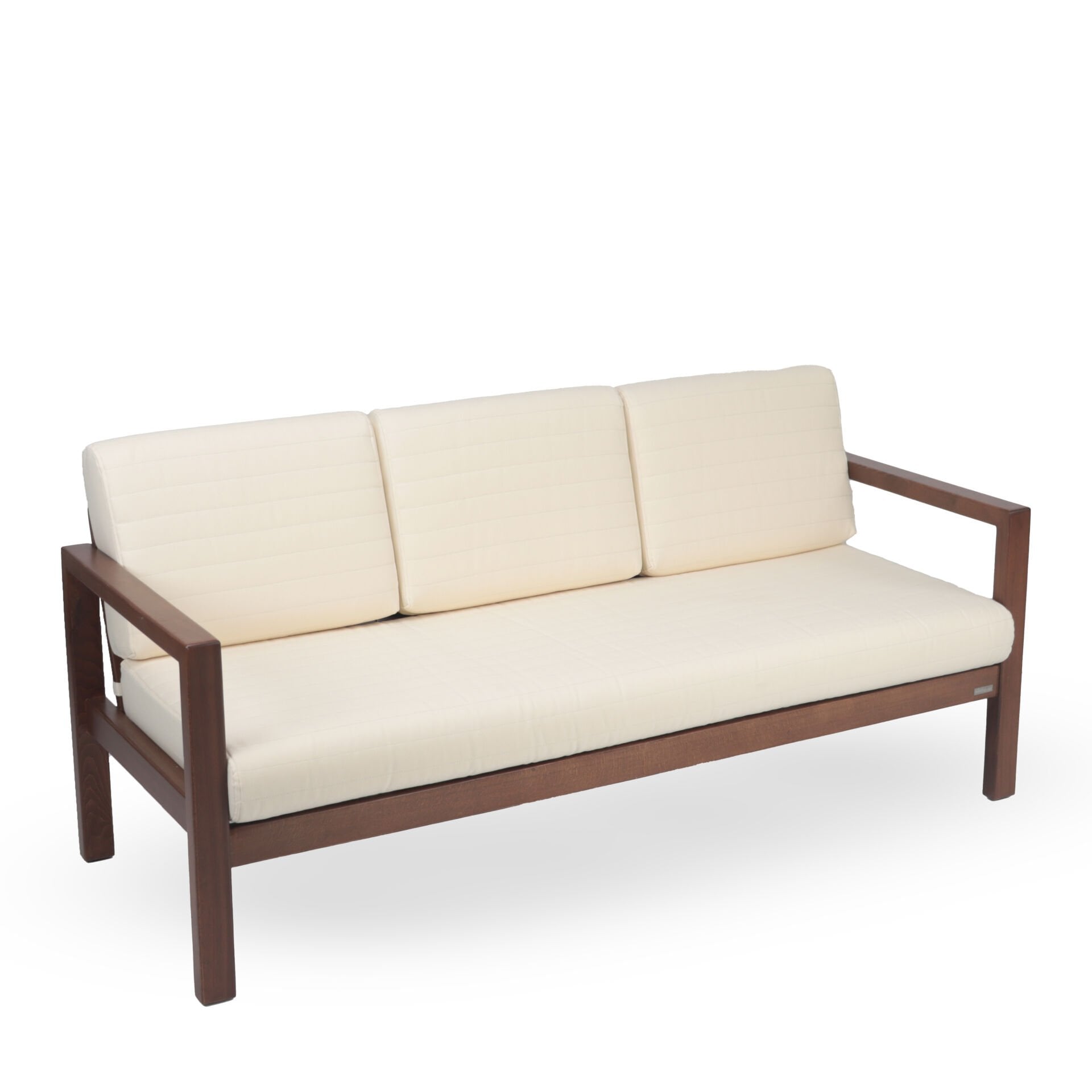 Mozambik Balkon Bahçe Üçlü Koltuk - Koyu Ceviz Rengi