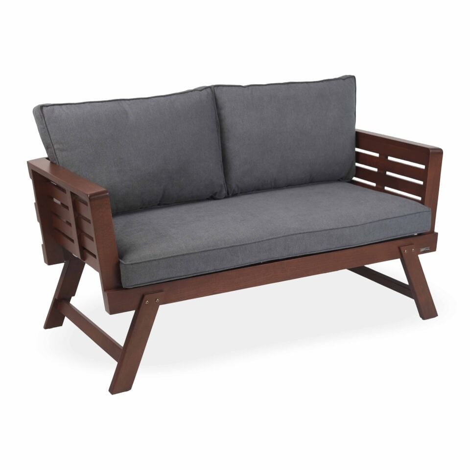 Babil Balkon Bahçe İkili Koltuk - Koyu Ceviz Rengi