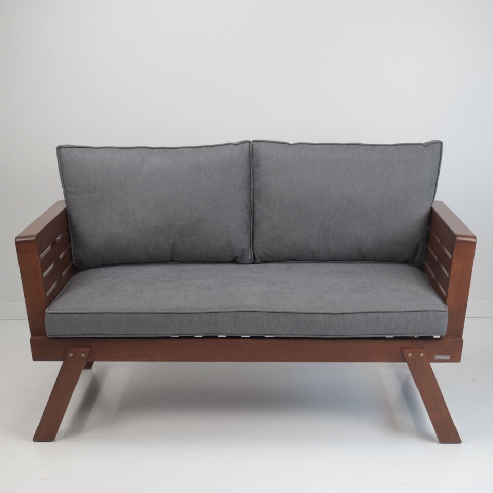 Babil Balkon Bahçe İkili Koltuk - Koyu Ceviz Rengi