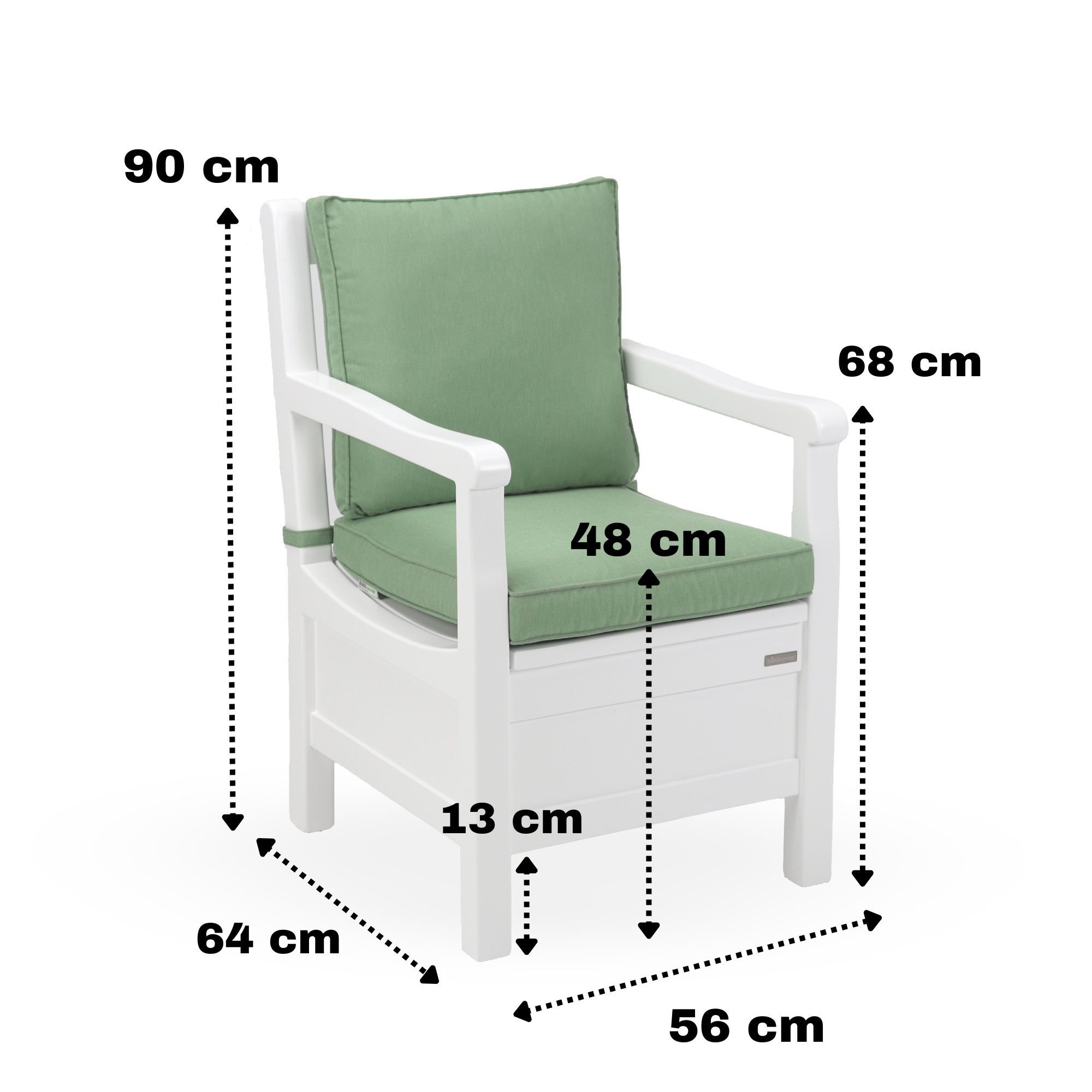 Tekli Sandıklı Bank - Beyaz
