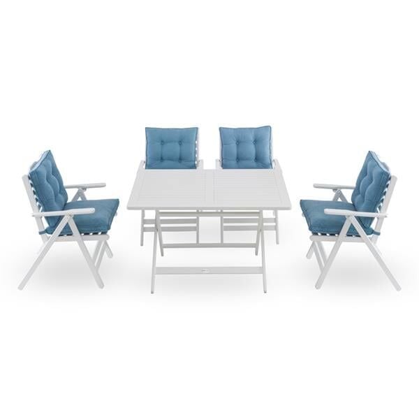 Beyaz Madrid Set 005 Masa Sandalye Seti