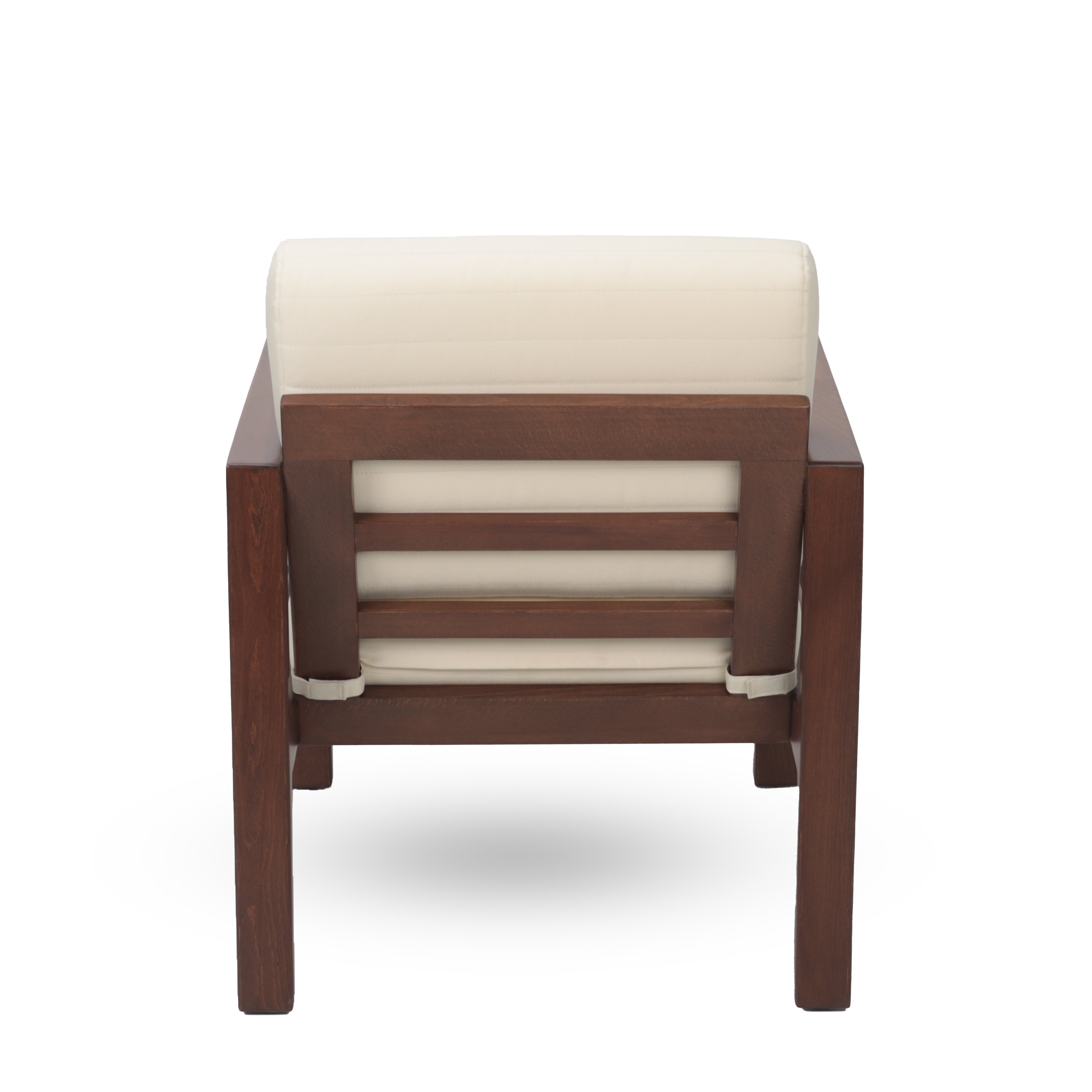 Mozambik Balkon Bahçe Tekli Koltuk - Koyu Ceviz Rengi Bianca Ekru