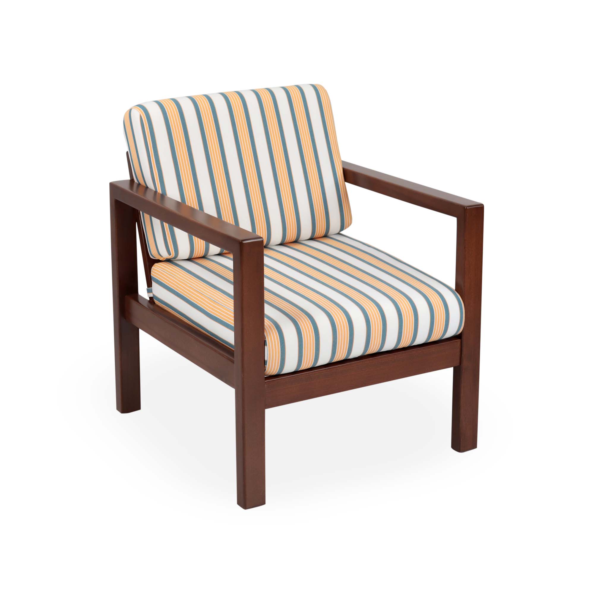 Mozambik Balkon Bahçe Tekli Koltuk - Koyu Ceviz Rengi Galaxy 590 Çizgi