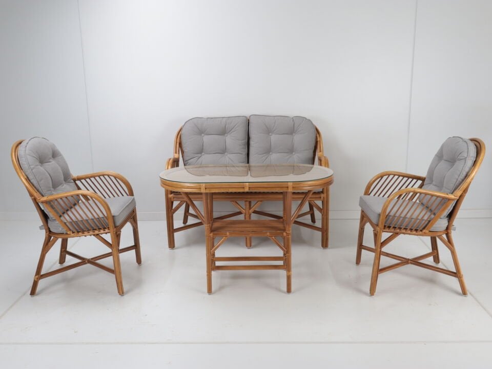 Rodos Balkon Bahçe Oturma Grubu - Bal Rengi