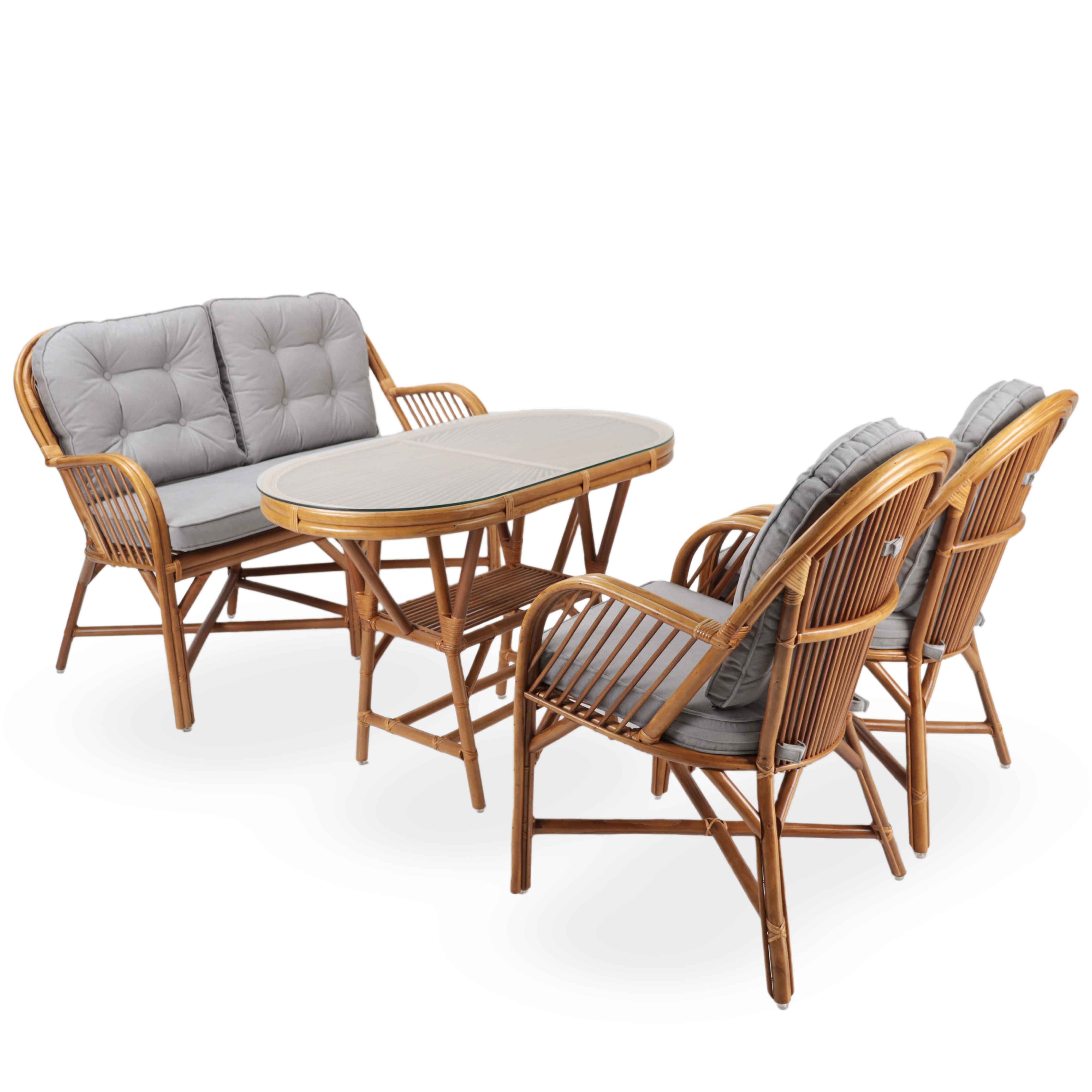 Rodos Balkon Bahçe Oturma Grubu - Bal Rengi