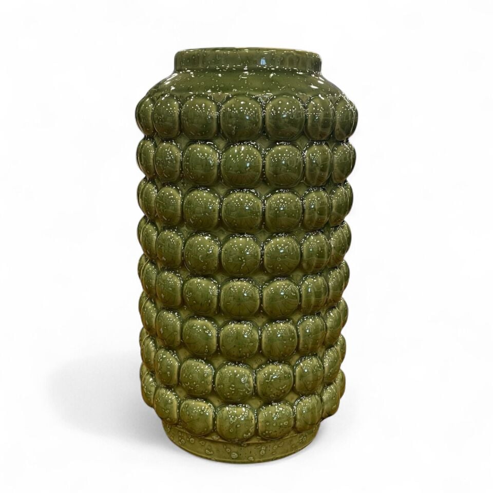 Seramik Yeşil Baloncuklu Vazo