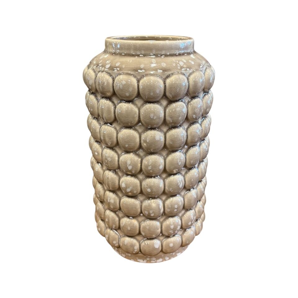 Seramik Bej Baloncuklu Vazo