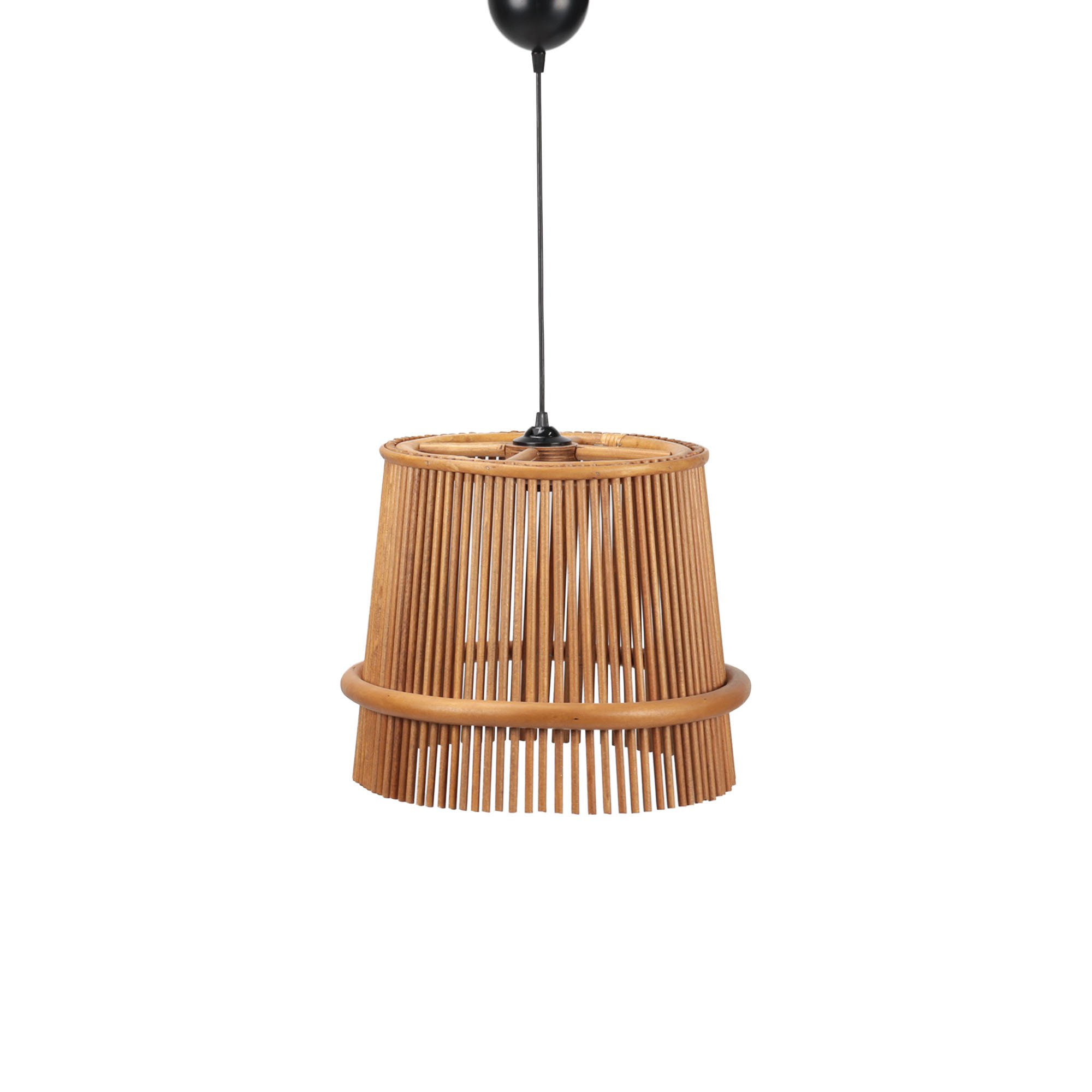 Büyük Bambu Konik Avize - Bal Rengi