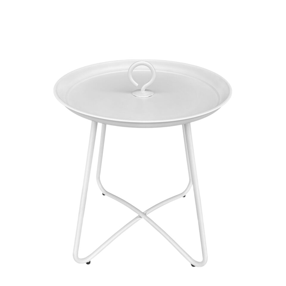 Metal Çengel Sehpa - Beyaz