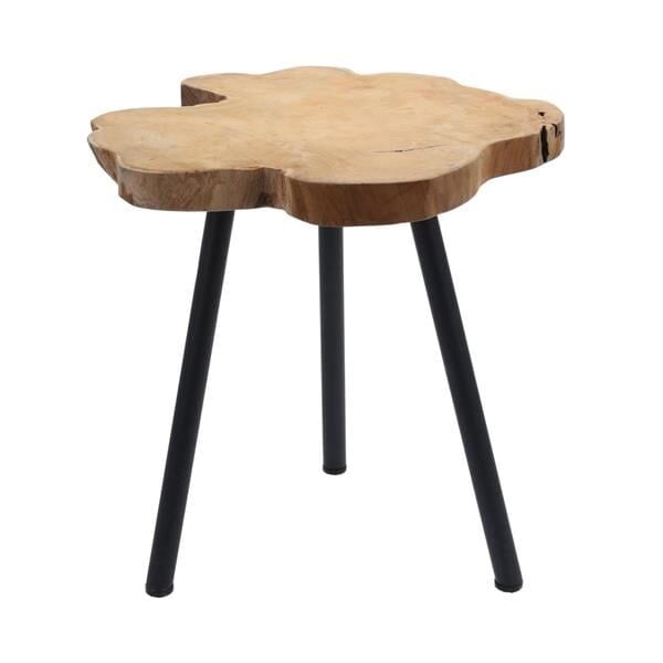 Metal Ayaklı Teak Doğal Ahşap Sehpa