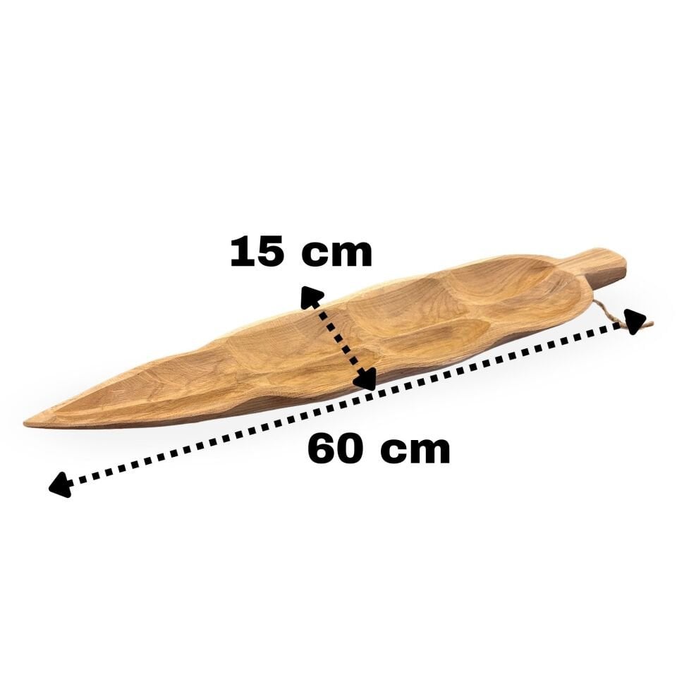 Teak Doğal Ahşap Yaprak Kase