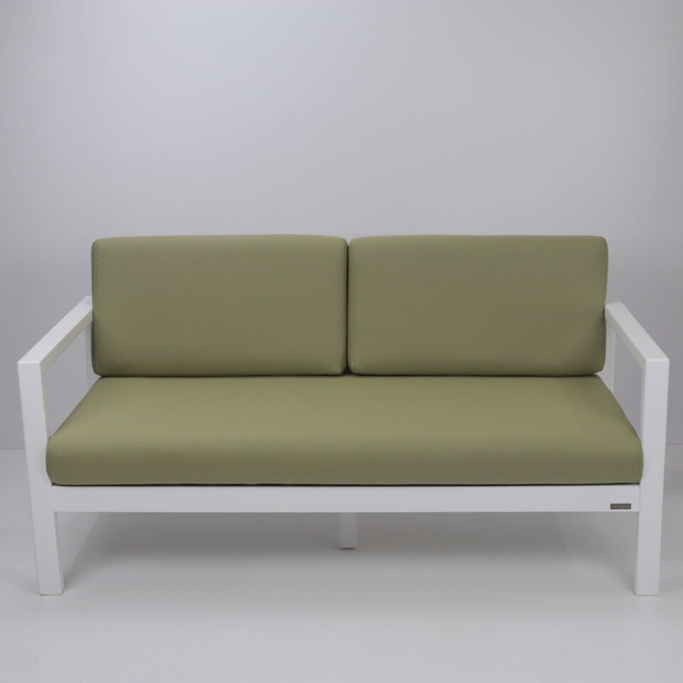 Mozambik Balkon Bahçe İkili Koltuk - Beyaz