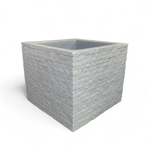 Taş Desen Plastik Kare Saksı