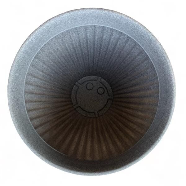 Midye Desen Plastik Saksı - Gri