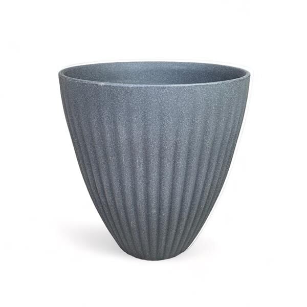 Midye Desen Plastik Saksı - Antrasit