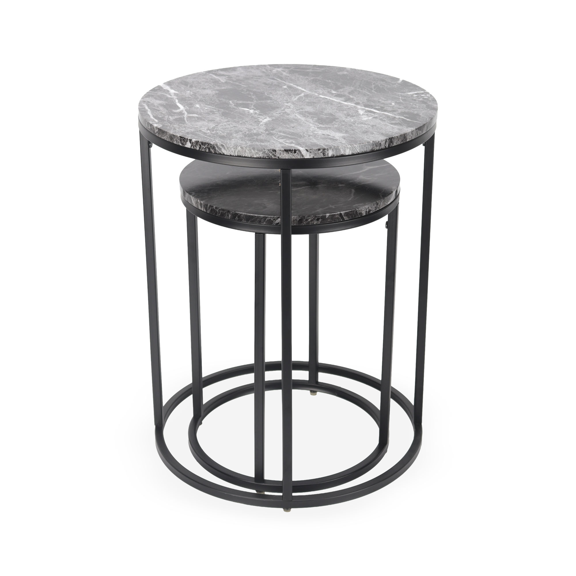 Mermer Desen İkili Sehpa