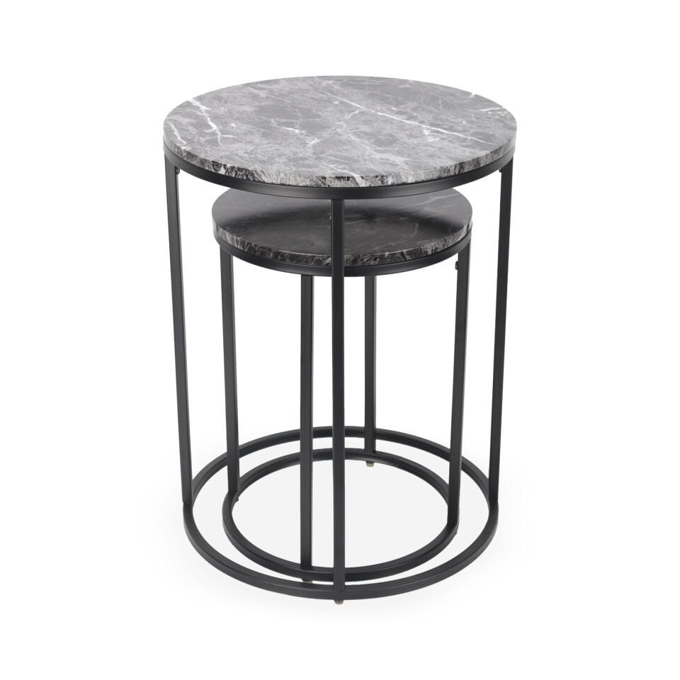 Mermer Desen İkili Sehpa