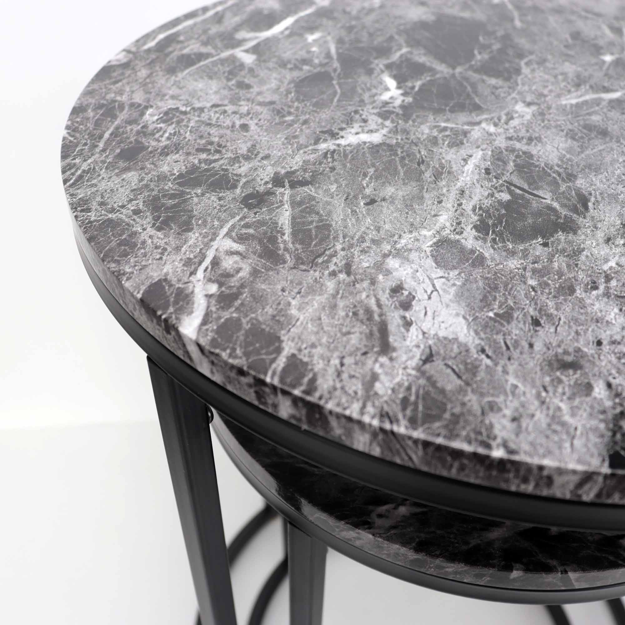 Mermer Desen İkili Sehpa