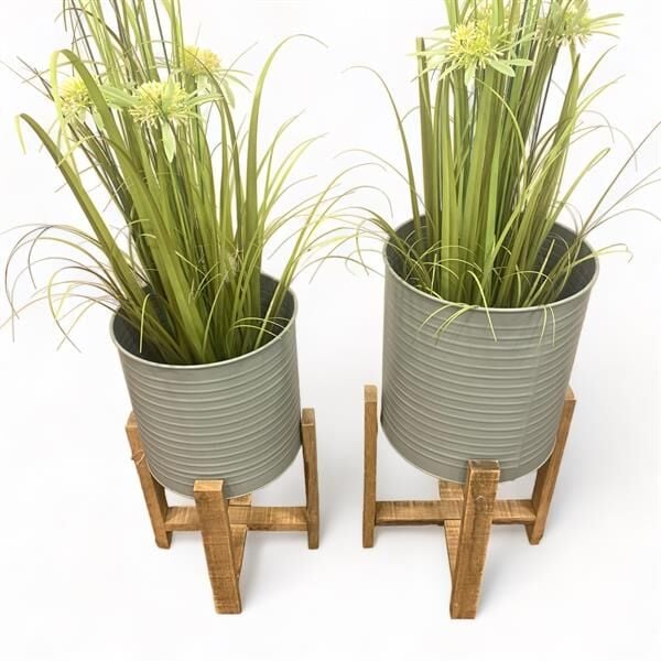 Ahşap Bitki Standı İkili Set